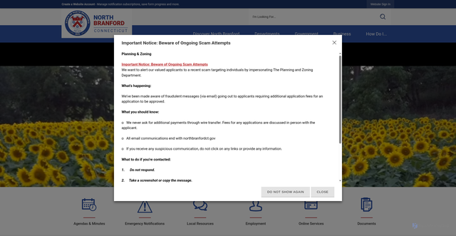 Security scan screenshot of https://northbranfordct.gov/