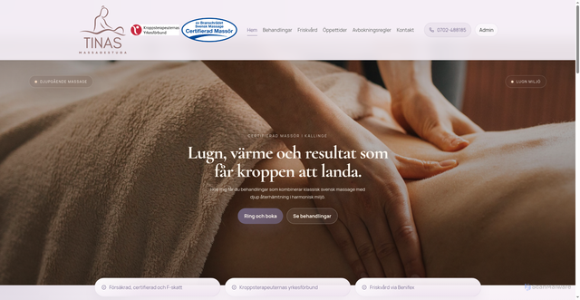 Security scan screenshot of https://tinasmassagestuga.se