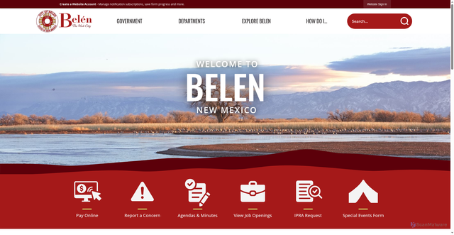 Security scan screenshot of https://www.belen-nm.gov/