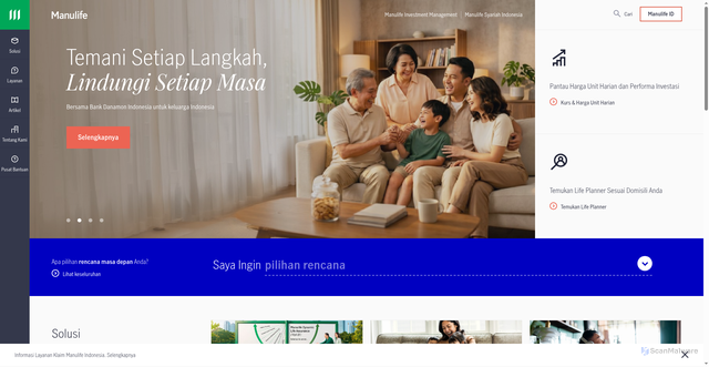 Security scan screenshot of https://manulife.co.id