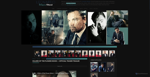 Security scan screenshot of http://leo-dicaprio.com/