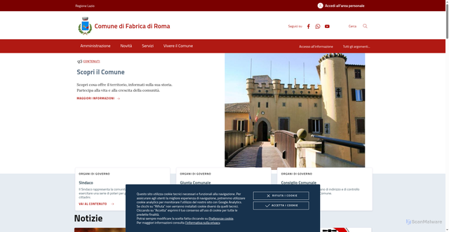 Security scan screenshot of https://www.comune.fabricadiroma.vt.it