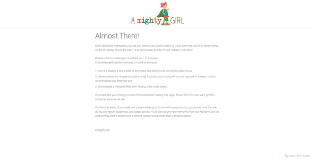 Security scan screenshot of https://cdn.amightygirl.com