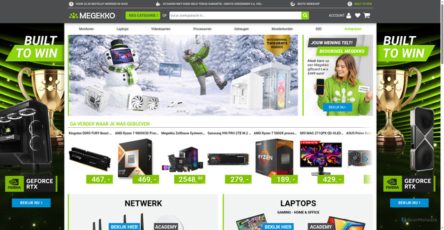 Security scan screenshot of https://www.megekko.nl