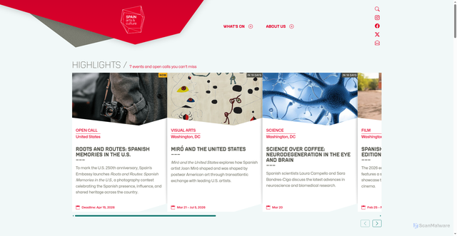 Security scan screenshot of https://www.spainculture.us/