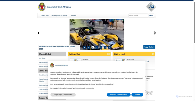 Security scan screenshot of https://messina.aci.it/