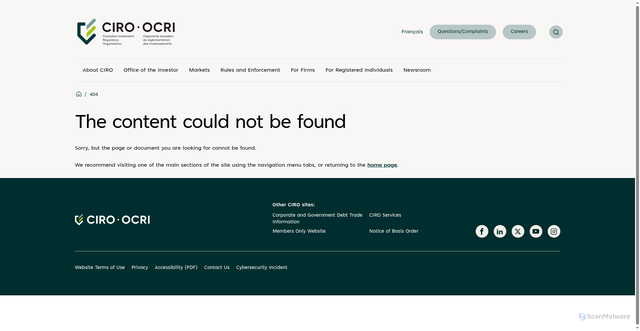 Security scan screenshot of https://www.ciro.ca/newsroom/publications/guidance...