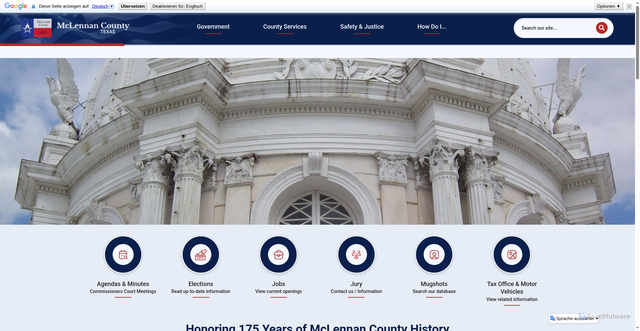 Security scan screenshot of https://www.mclennan.gov/