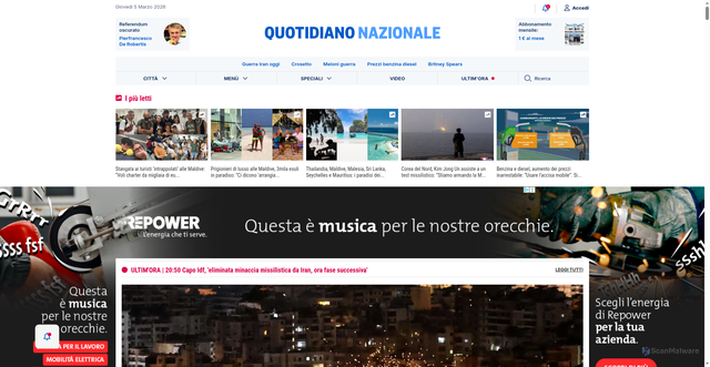 Security scan screenshot of https://quotidiano.net