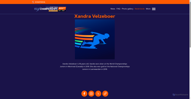 Security scan screenshot of https://wkshorttrack.nl/en/xandra-velzeboer/