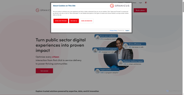 Security scan screenshot of https://visioninternet.com
