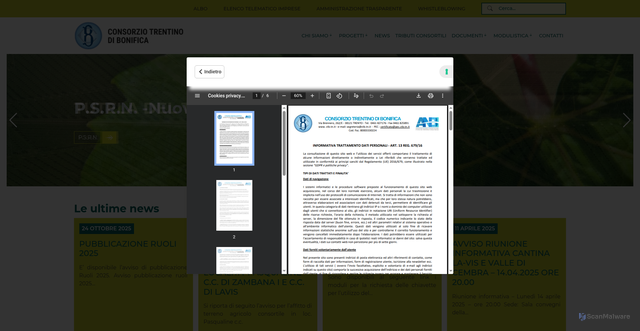 Security scan screenshot of https://www.ctb.tn.it/
