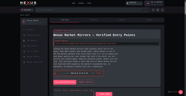 Security scan screenshot of https://nexusurl.info/