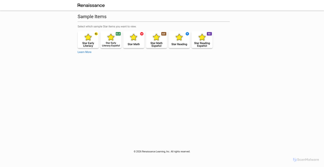 Security scan screenshot of https://student.assessment.renaissance.com