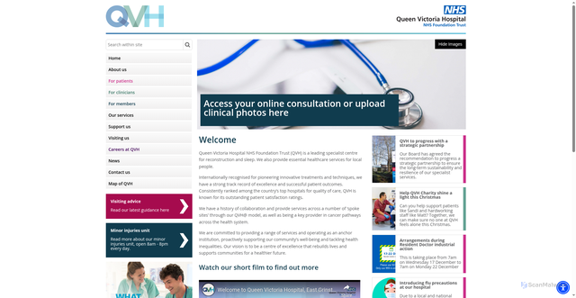 Security scan screenshot of https://www.qvh.nhs.uk/