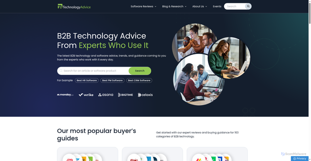 Security scan screenshot of https://technologyadvice.com