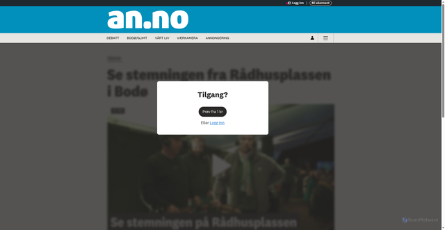 Security scan screenshot of https://www.an.no/live-fra-radhusplassen-for-bodo-glimt-dortmund/s/80-4-39863
