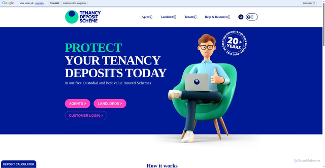 Security scan screenshot of https://insured.tenancydepositscheme.com