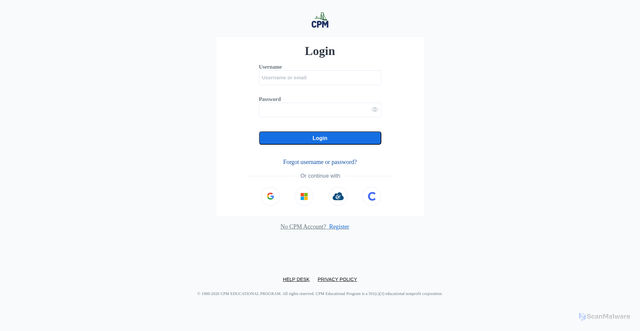Security scan screenshot of https://my.cpm.org