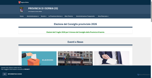 Security scan screenshot of https://www.provincia.isernia.it