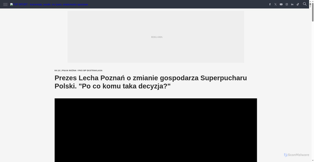 Security scan screenshot of https://sport.tvp.pl/93321360/prezes-lecha-poznan-o-zmianie-gospodarza-superpucharu-polski-nietrafiona-decyzja
