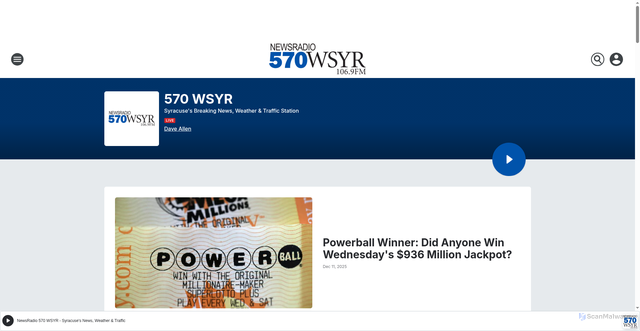 Security scan screenshot of https://wsyr.iheart.com/