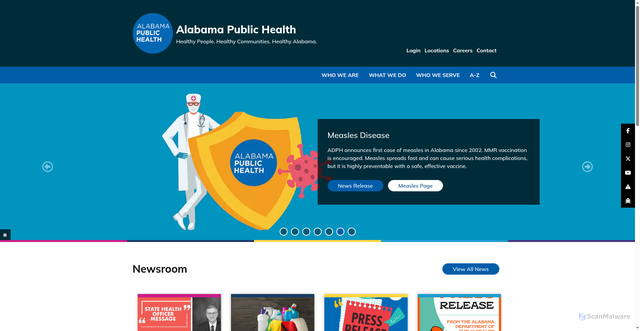 Security scan screenshot of https://www.alabamapublichealth.gov/