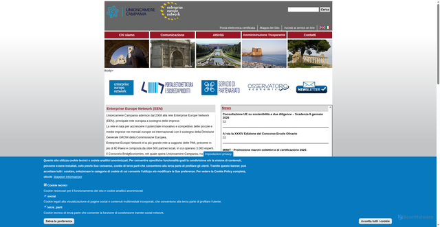 Security scan screenshot of https://www.unioncamere.campania.it/