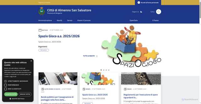 Security scan screenshot of https://www.comune.almenno-san-salvatore.bg.it/