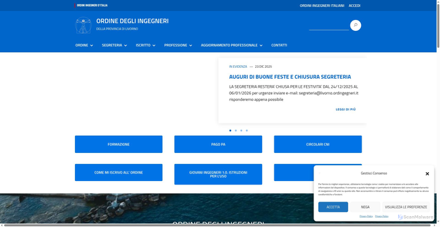Security scan screenshot of https://livorno.ordingegneri.it/