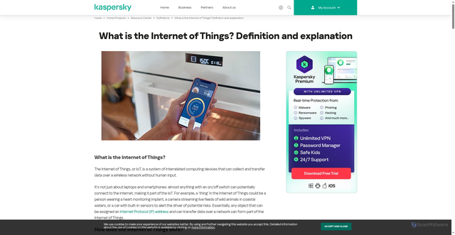 Security scan screenshot of https://www.kaspersky.com/resource-center/definitions/what-is-iot