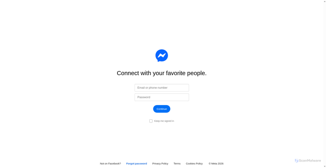 Security scan screenshot of https://www.messenger.com/login/?next=http%3A%2F%2Fwww.messenger.com%2Ft%2FRitualsCosmeticsSE
