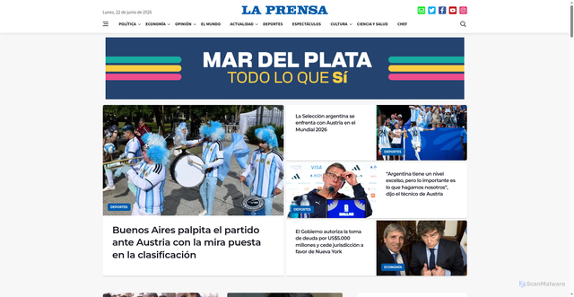 Security scan screenshot of https://www.laprensa.com.ar/