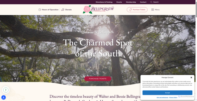 Security scan screenshot of https://bellingrath.org/