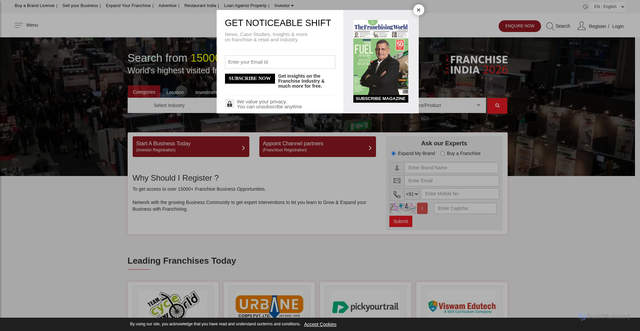 Security scan screenshot of https://franchiseindia.com