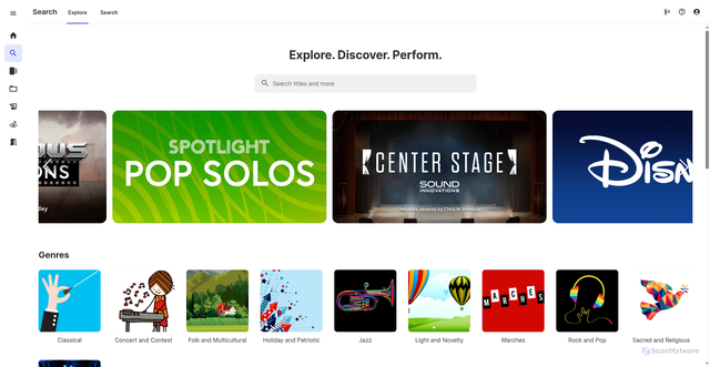 Security scan screenshot of https://search.makemusic.com