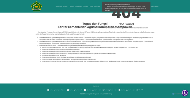 Security scan screenshot of https://kemenagmempawah.com/Profil/tugas_fungsi