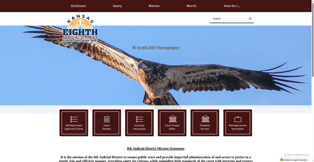 Security scan screenshot of https://8thkscourts.gov/