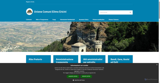 Security scan screenshot of https://www.unionecomunielimoericini.it