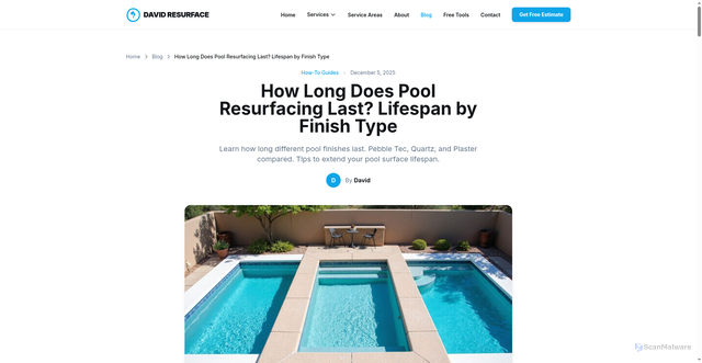 Security scan screenshot of https://lp2601241041-david-resurface-m6rz8v.pages.dev/blog/how-long-pool-resurfacing-last/