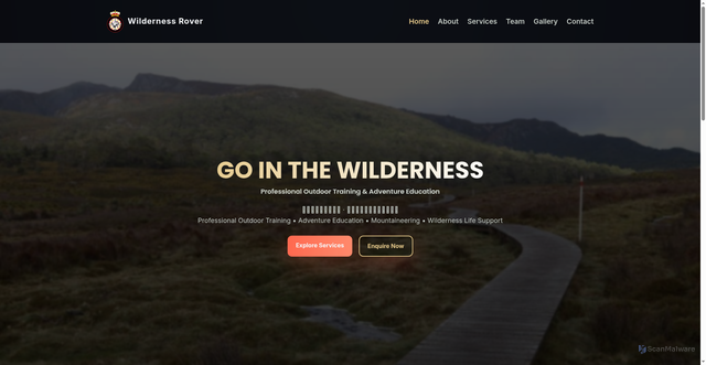 Security scan screenshot of https://wildernessrover.pages.dev/contact.html