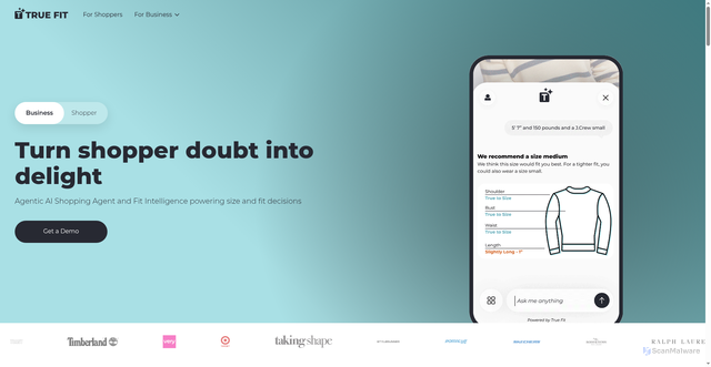 Security scan screenshot of https://truefit.com