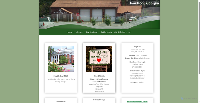 Security scan screenshot of https://hamiltoncityhall.net/