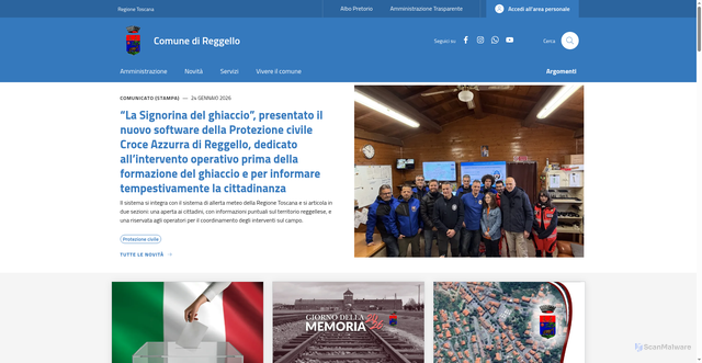 Security scan screenshot of https://www.comune.reggello.fi.it/