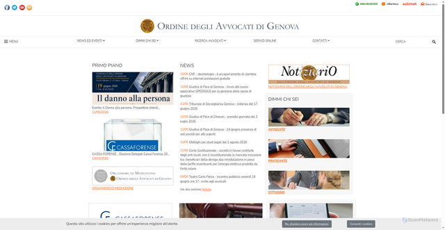 Security scan screenshot of https://www.ordineavvocatigenova.it