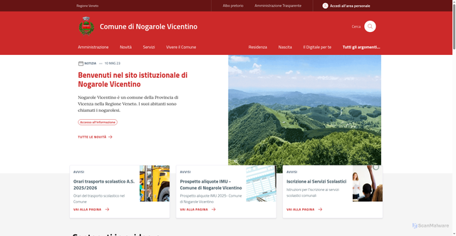 Security scan screenshot of https://www.comune.nogarolevicentino.vi.it/