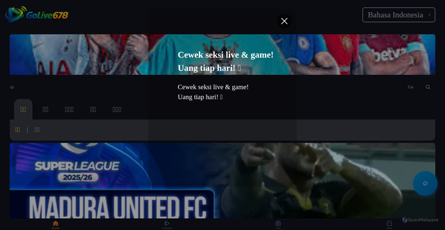 Security scan screenshot of https://golive678.com/h5/