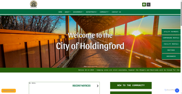 Security scan screenshot of https://holdingford.gov/