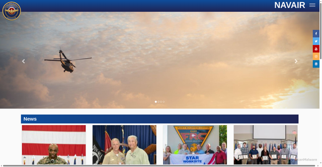 Security scan screenshot of https://www.navair.navy.mil/