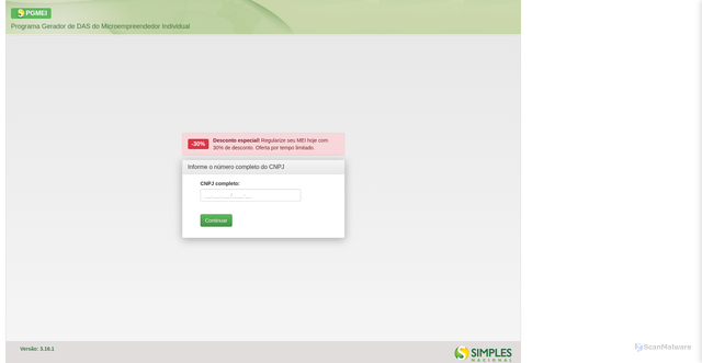 Security scan screenshot of https://mei.gov-receita.cc/